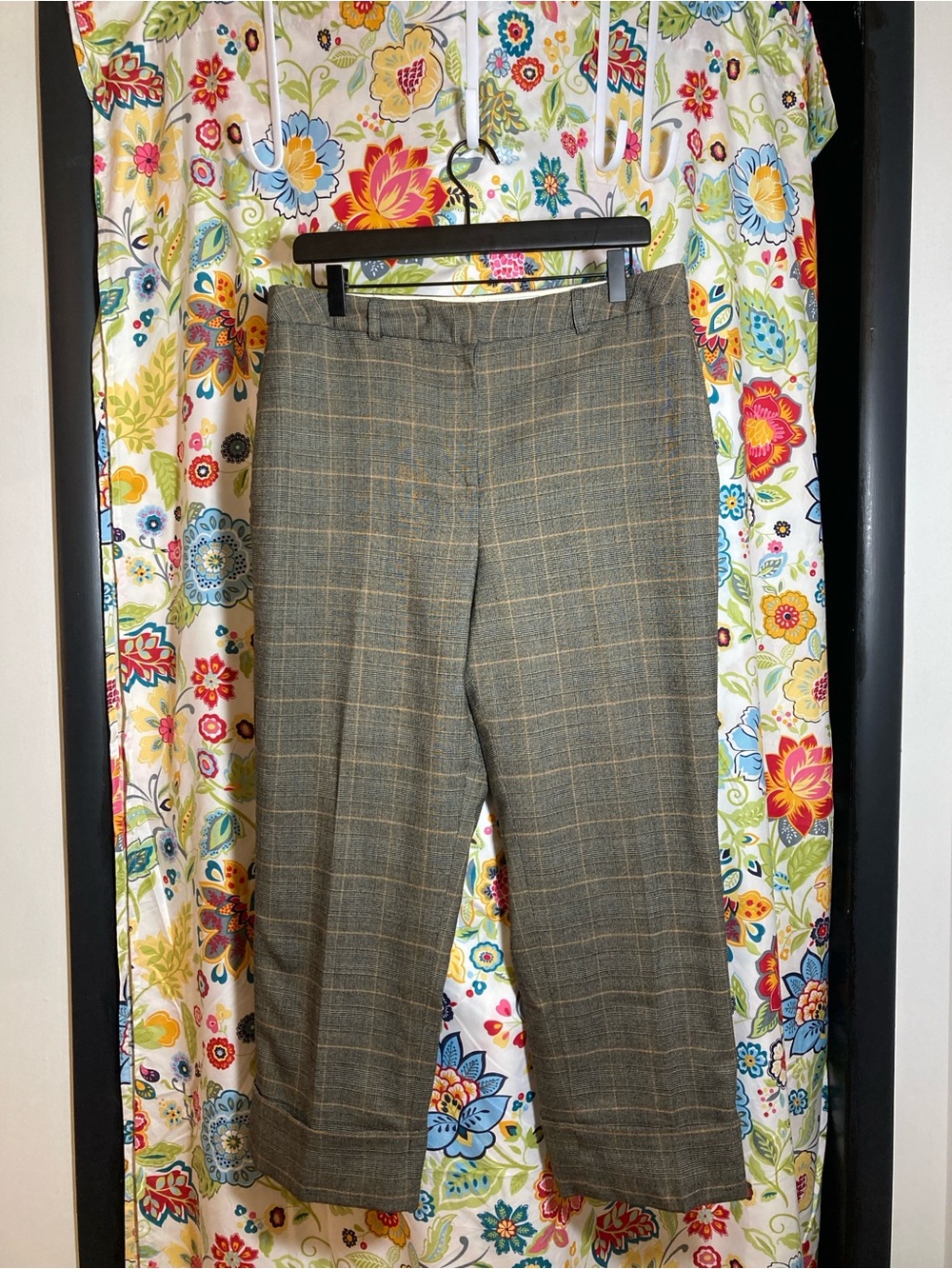 David N Women's Ankle-Length Plaid Trousers Size 10